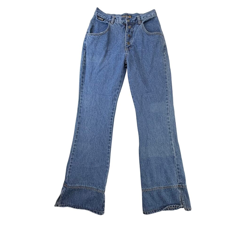 Gasoline‎ Girls Jeans Size 16 (24” Waist) Button Fly Blue Denim Jeans